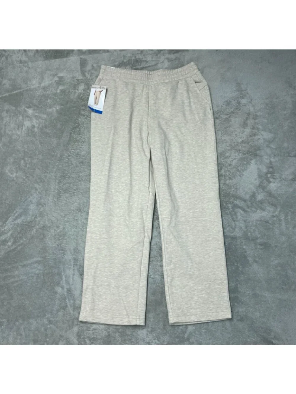 NWT Mondetta Women's L Beige Fleece Lined Pants Straight Leg  C0632